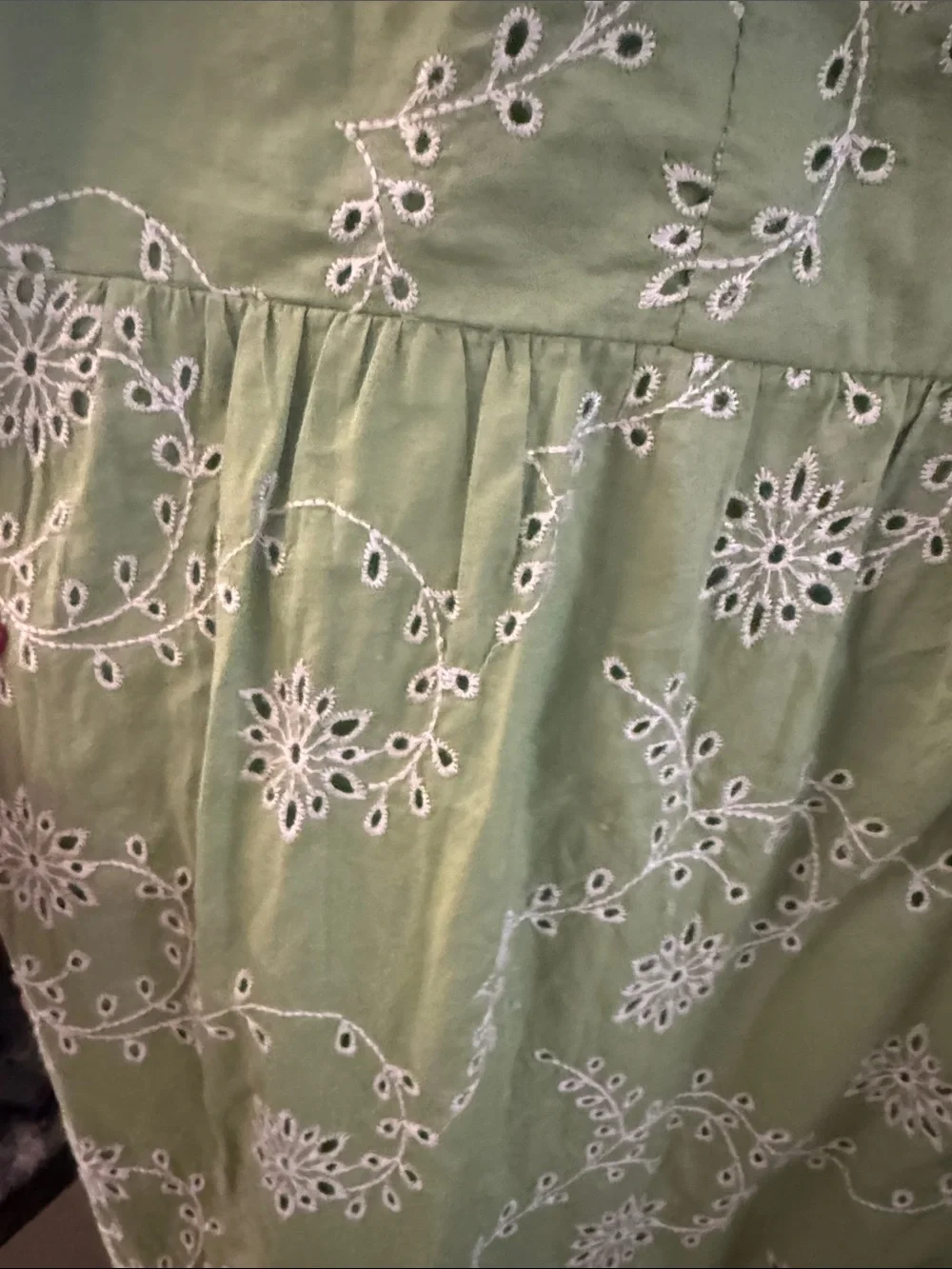 J. Jill Light Green Sleeveless Embroidered Button-Front Maxi Dress - Picture 4 of 6